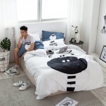 Boys Black and White Giraffe Print Hipster Modern Chic Trendy Vogue Cute Style Twin, Full Size Bedding Sets
