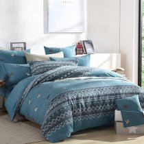 Pine Green and Gray Aztec Print Vintage European Style Masculine Full, Queen Size Bedding Sets
