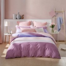 Lilac Purple Pink and Silver Ombre Stripe Simply Pastel Bedding Sets