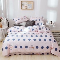 Cute Girls Pig and Polka Dot Print Cartoon Animal Twin, Full Size Bedding Sets