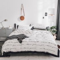 Black and White Monogrammed Hipster Full, Queen Size Bedding Sets
