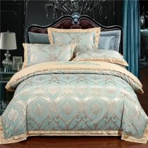 Unique Turquoise and Gold Victorian Gothic Pattern Fancy Indian Western Style Full, Queen Size Bedding Sets